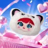 A white plush doll with panda ears, red hair and blue eyes, and a girl's mask Specification image